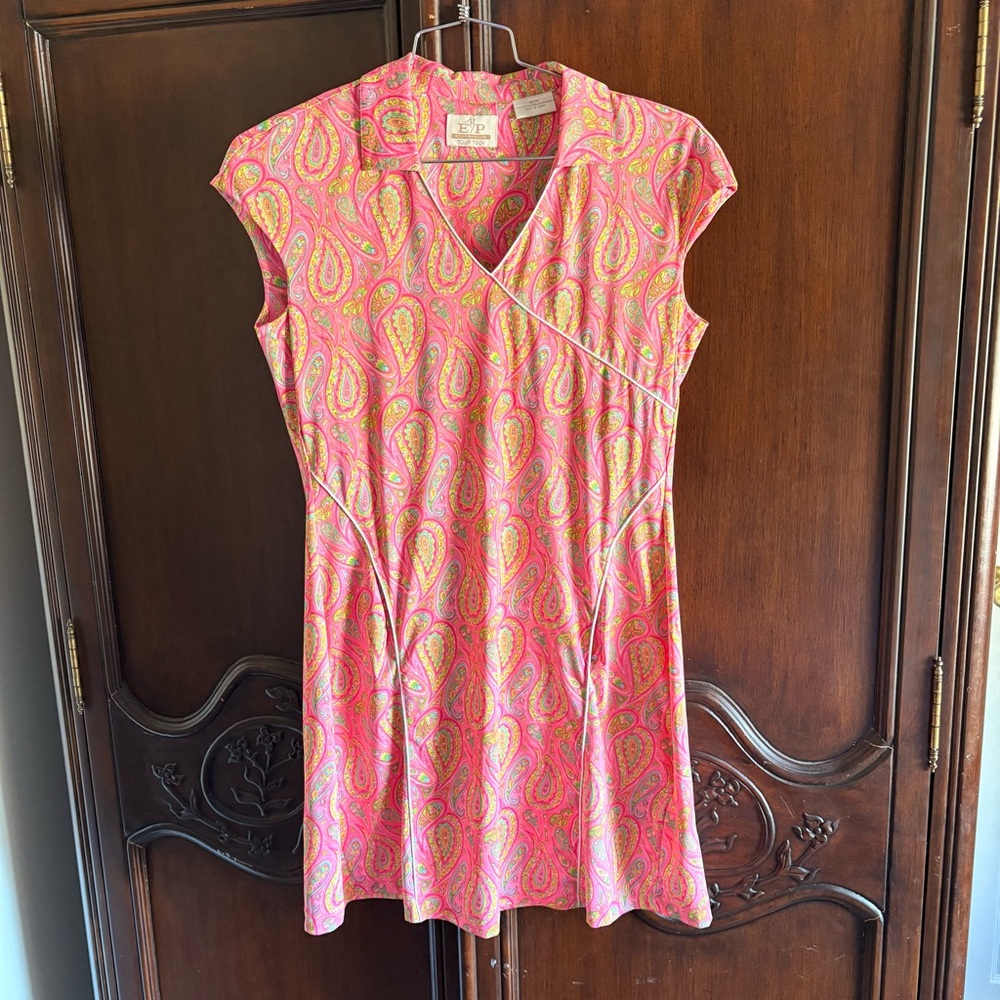 EP Pro Tour Tech Golf Dress Pink Paisley Print size Medium